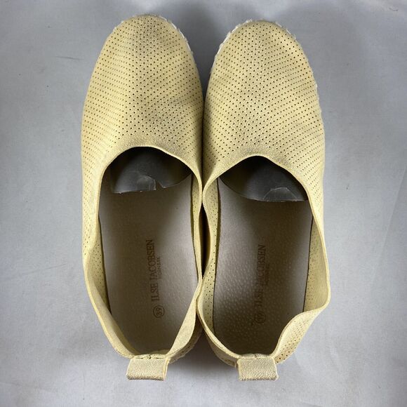 Ilse Jacobsen Shoes Women's 8.5 39 Yellow Perforated Tulip Slip On Comfort Flats - Picture 6 of 9
